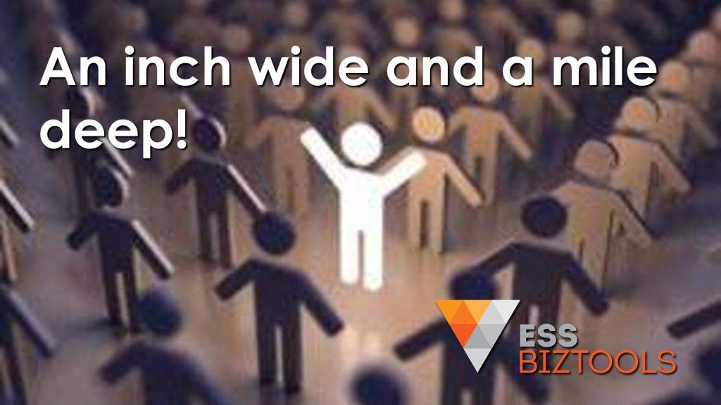 An inch wide and a mile deep!